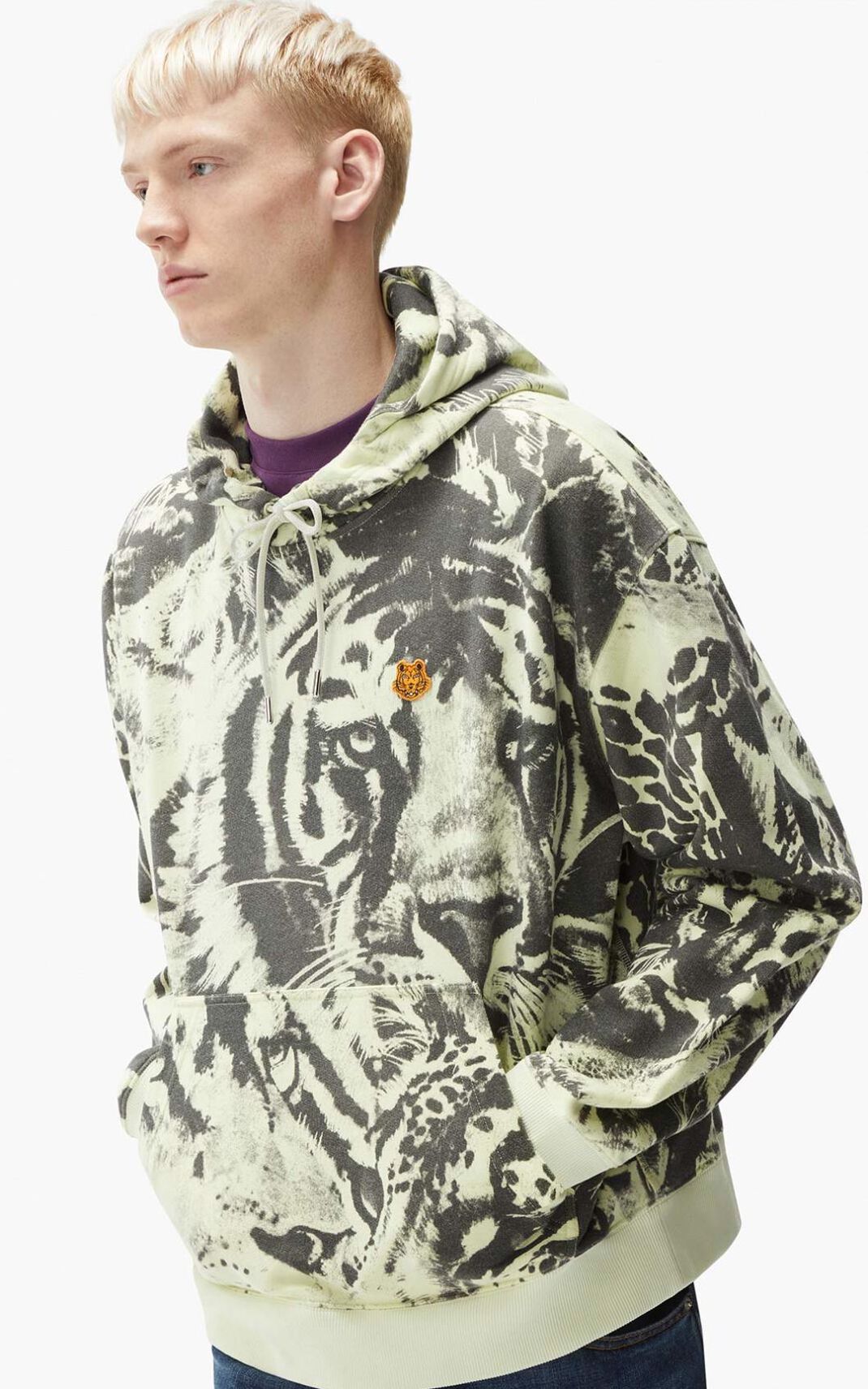 Sweat A Capuche Kenzo Wildtigers oversize Homme Beige | HRWY-85912